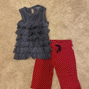 Burts Bees Toddler Girl Tank & Capri outfit 2T